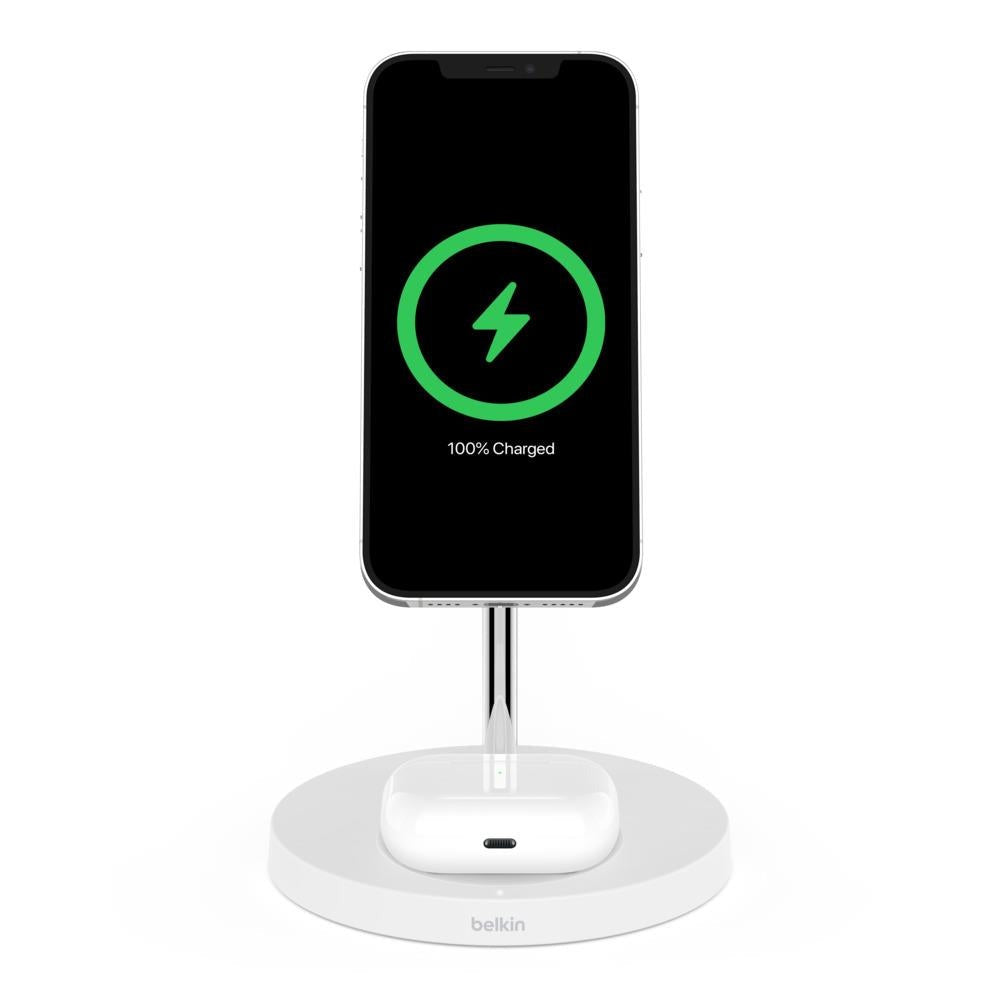 Belkin BoostUp Charge Pro MagSafe 2-in-1 Wireless Charger for Apple (White) Belkin BoostUp Charge Pro MagSafe 2-in-1 Wireless Charger for Apple (White)